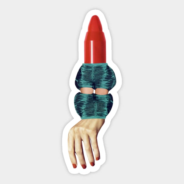 Red Lipstick Monster Sticker by Luca Mainini